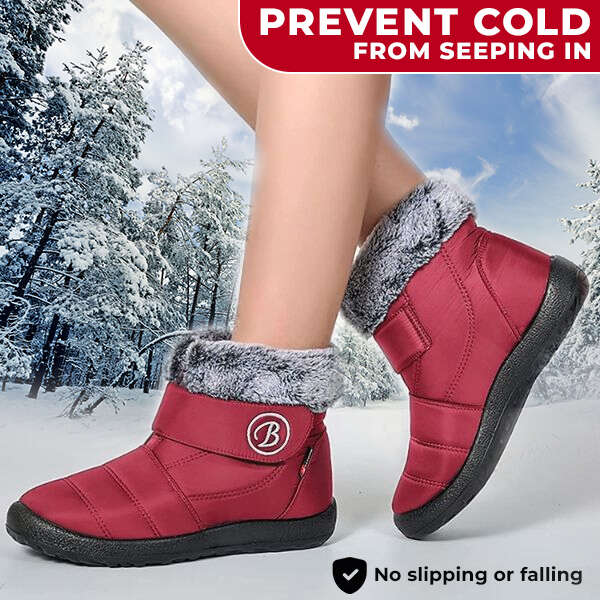 (Black Friday SALE 49% OFF) New Women's Winter Non-Slip Waterproof Boots Casual Fur-lined Hook-Loop Snow Boots