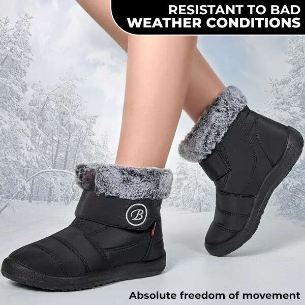 (Black Friday SALE 49% OFF) New Women's Winter Non-Slip Waterproof Boots Casual Fur-lined Hook-Loop Snow Boots