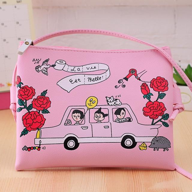 Cartoon Printed Graffiti Handbag