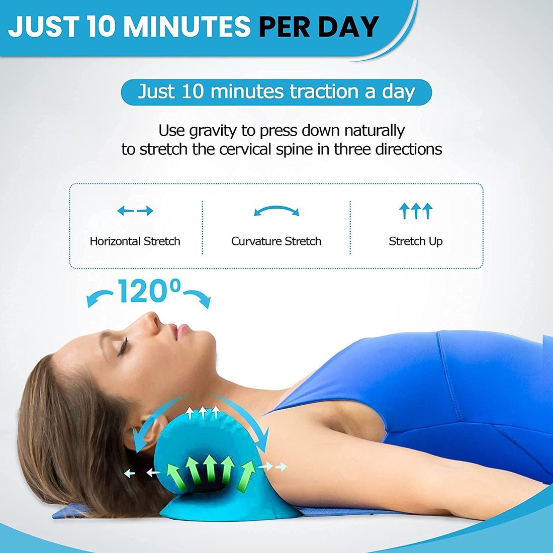 Cervical Neck Traction Pillow- For Neck Pain Relief