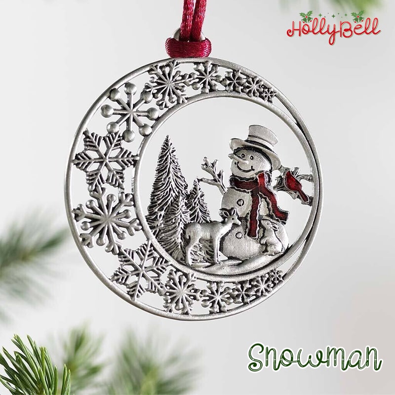 HollyBell - Solid Pewter Christmas Tree Ornaments