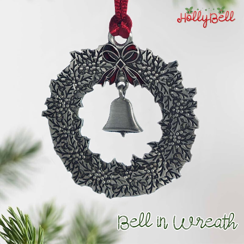 HollyBell - Solid Pewter Christmas Tree Ornaments