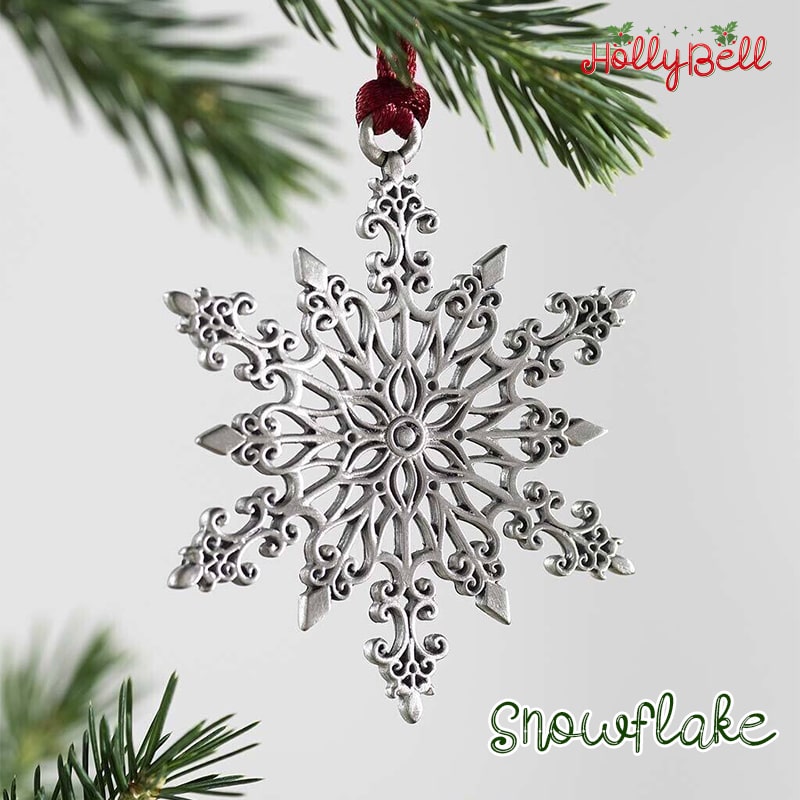 HollyBell - Solid Pewter Christmas Tree Ornaments