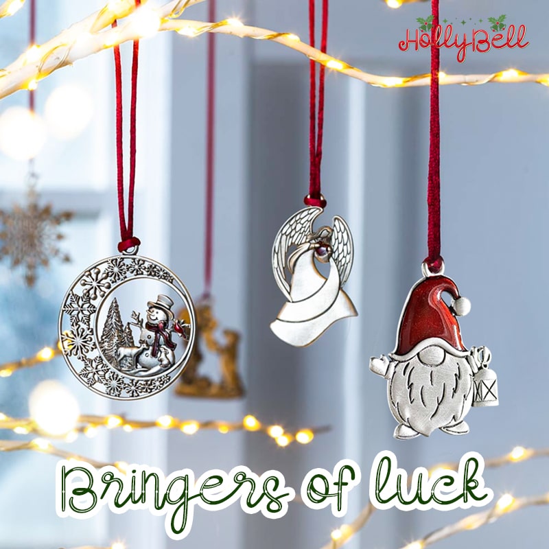 HollyBell - Solid Pewter Christmas Tree Ornaments