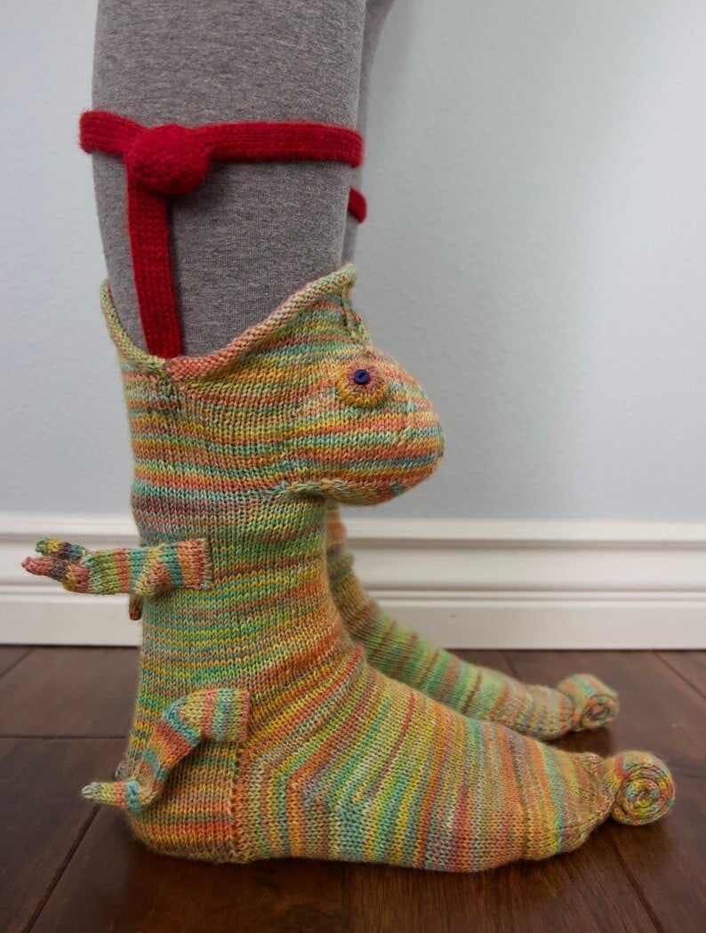 Knit Crocodile Socks