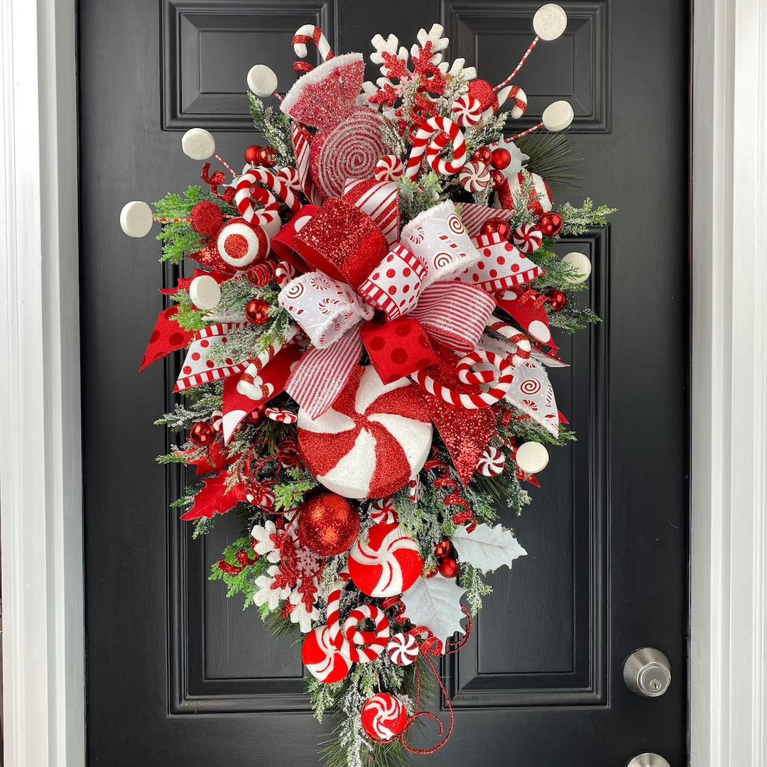 Last Day 49% OFF - Candy Cane Christmas Wreath