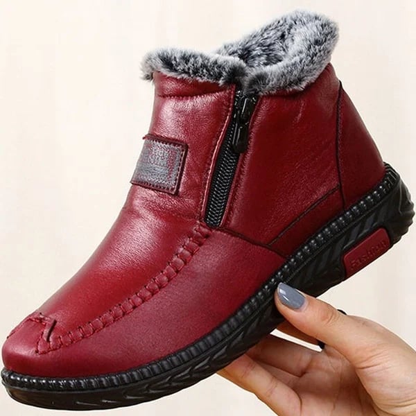 (Last Day Promotion 75% OFF) - Women's Waterproof Non-slip Cotton Leather Boots - BUY MORE SAVE MORE!