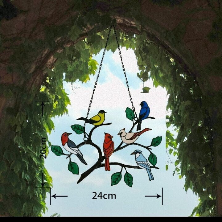 Last Day Special Sale - The Best Gift-Birds Stained  Window  Panel Hangings