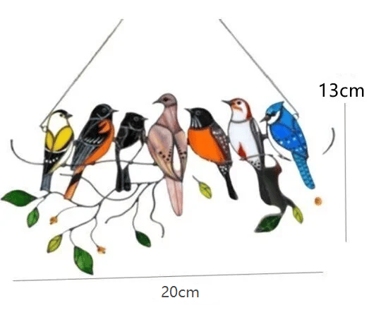 Last Day Special Sale - The Best Gift-Birds Stained  Window  Panel Hangings