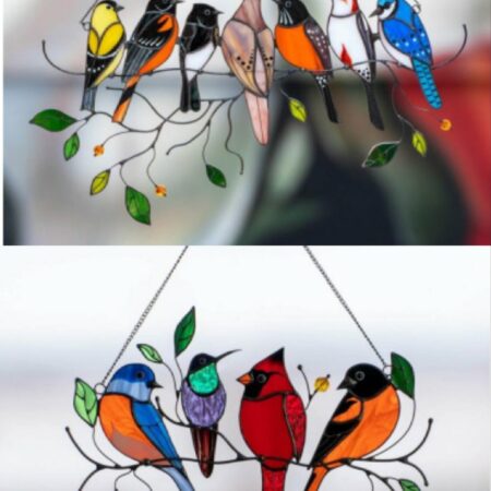 Last Day Special Sale - The Best Gift-Birds Stained  Window  Panel Hangings