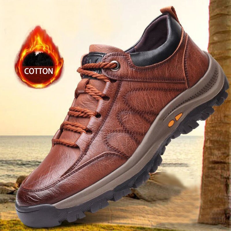 Men's Casual Hand Stitching Leather Big Size Shoes