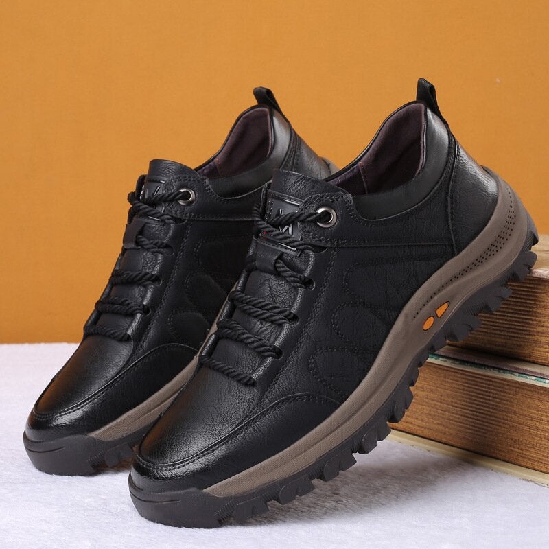 Men's Casual Hand Stitching Leather Big Size Shoes