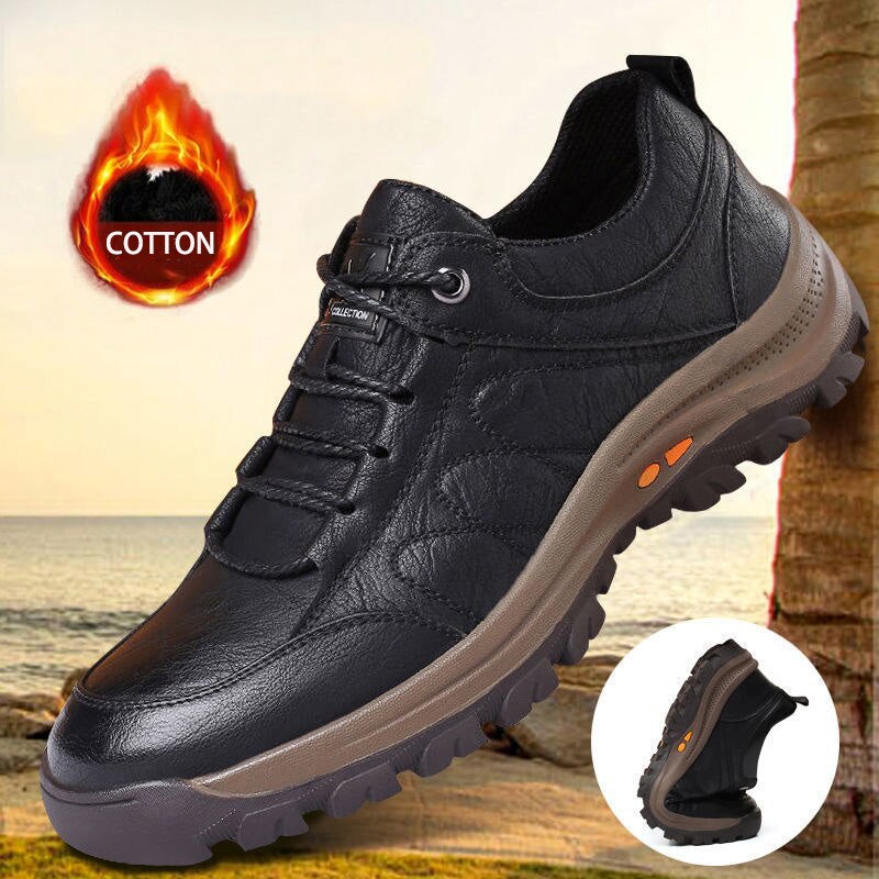 Men's Casual Hand Stitching Leather Big Size Shoes