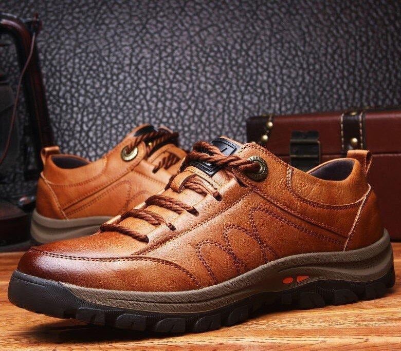 Men's Casual Hand Stitching Leather Big Size Shoes