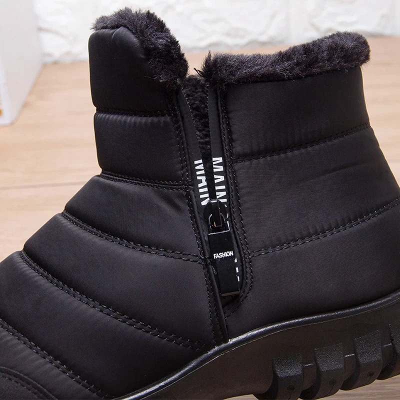 Men's Waterproof Warm Cotton Zipper Snow Ankle Boots(HOT SALE !!!-60% OFF)