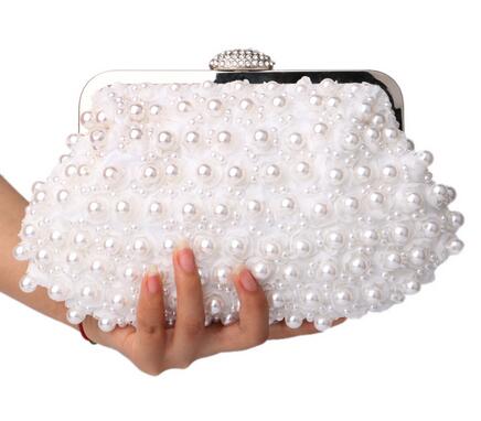 Pearl Beaded Wedding Clutch Bag