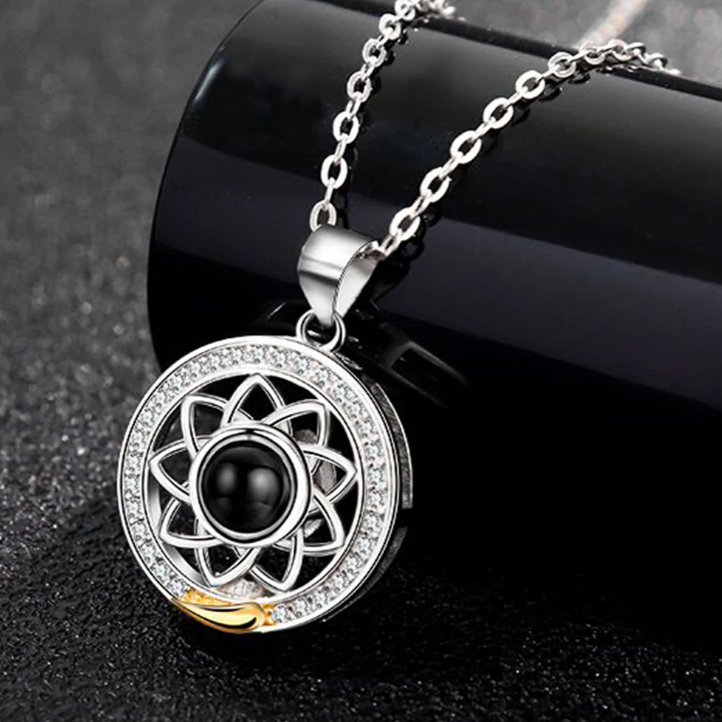 Sun and Moon Magnetic Projection Necklace Set