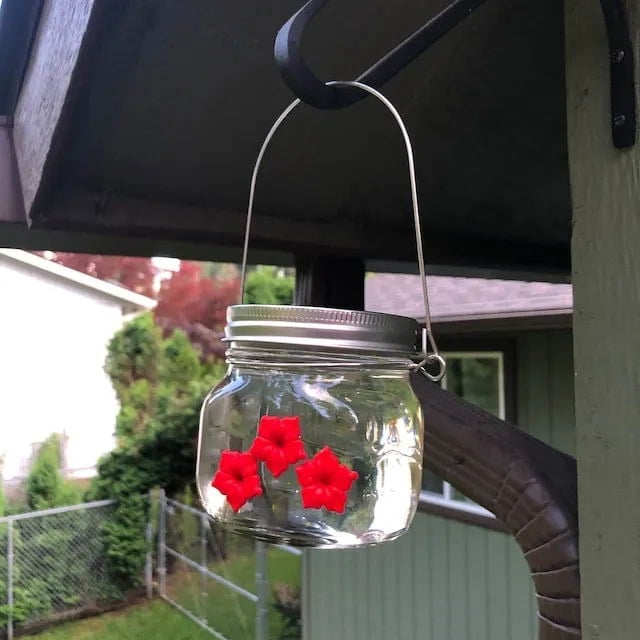 Last Day Promotion 50% OFF - Beautiful Mason Jar Hummingbird Feeder W/Three Ports