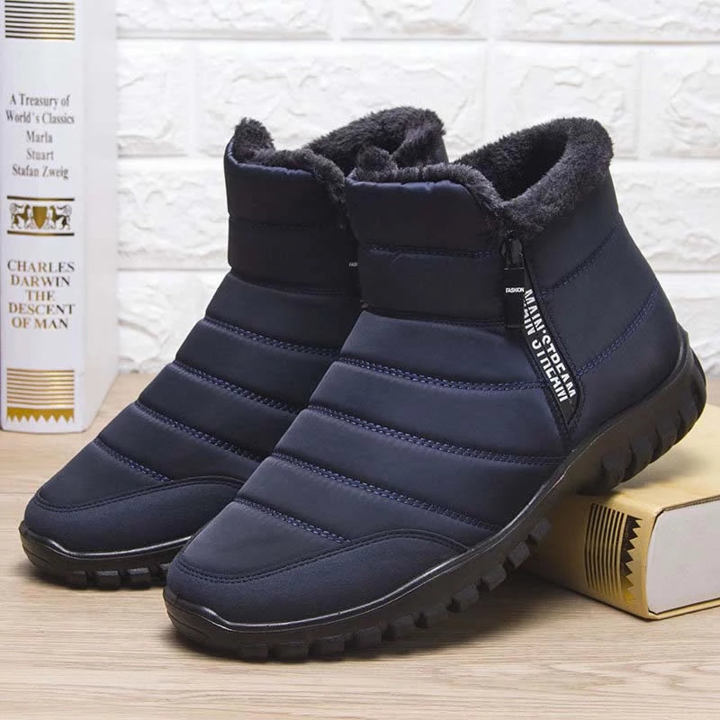 Men's Waterproof Warm Cotton Zipper Snow Ankle Boots  ( HOT SALE !!!-60% OFF For a Limited Time )