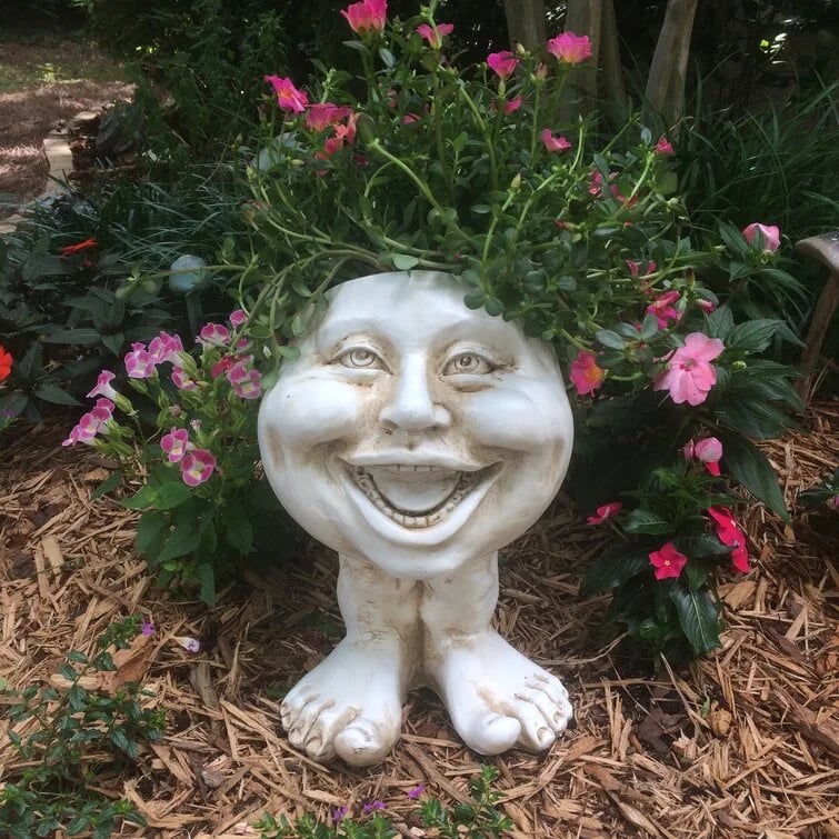 Mugglys Face Statue Planter - Happy New Year 49% OFF