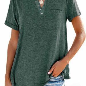 Fashion Solid Color Pocket Short Sleeve T-Shirt