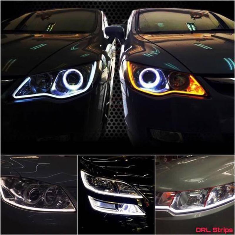 Flexible DRL LED Night & Daytime Running Light Strip (No Disassembling Needed)