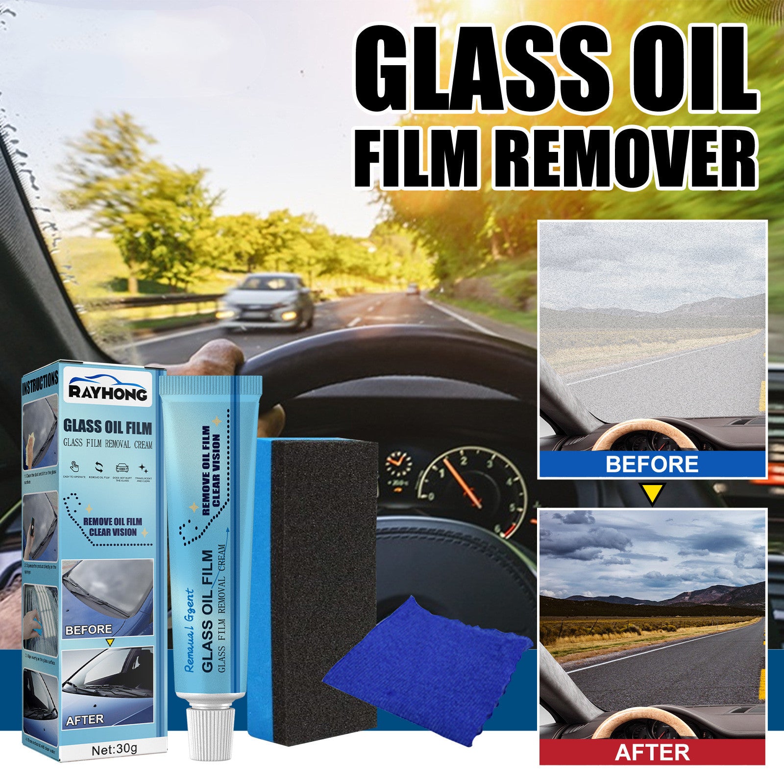 GLASHINY – Glass Oil Film Removal Cream