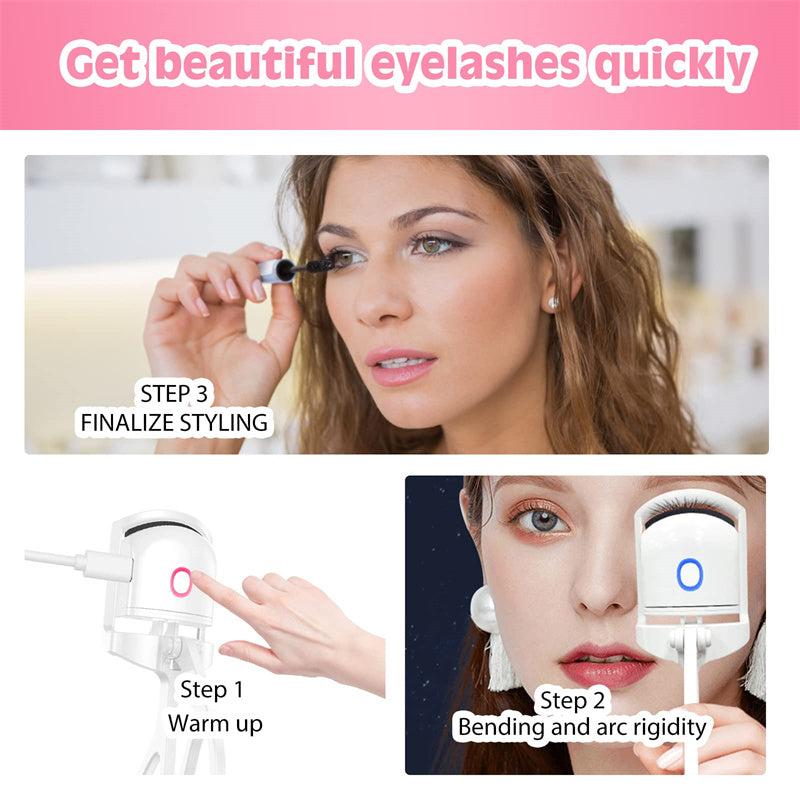 HEATED EYELASH CURLER ELECTRIC TEMPERATURE CONTROL MINI EYELASH CURLER ELECTRIC PORTABLE CHARGING