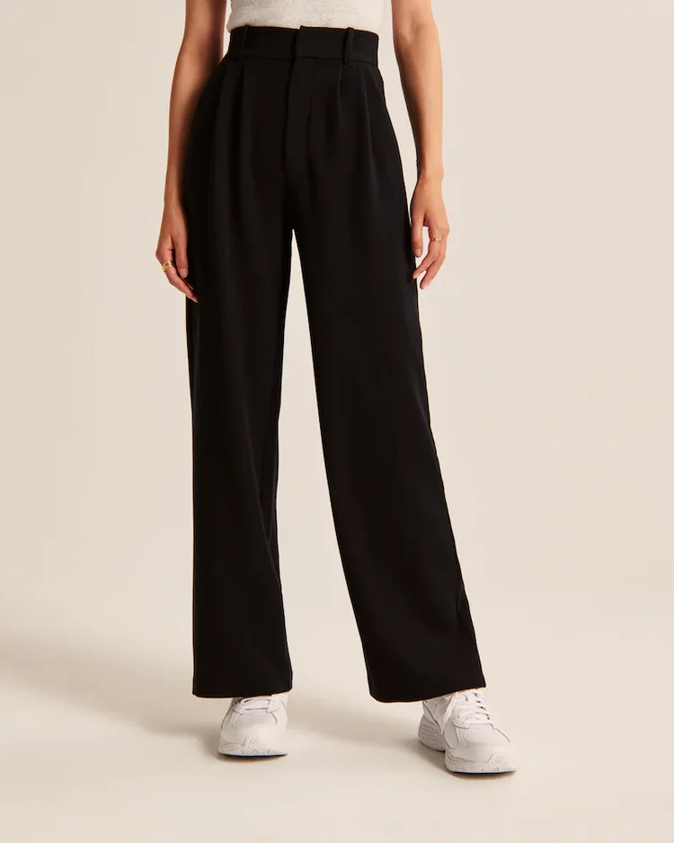 High Waist Tailored Wide Leg Pants 