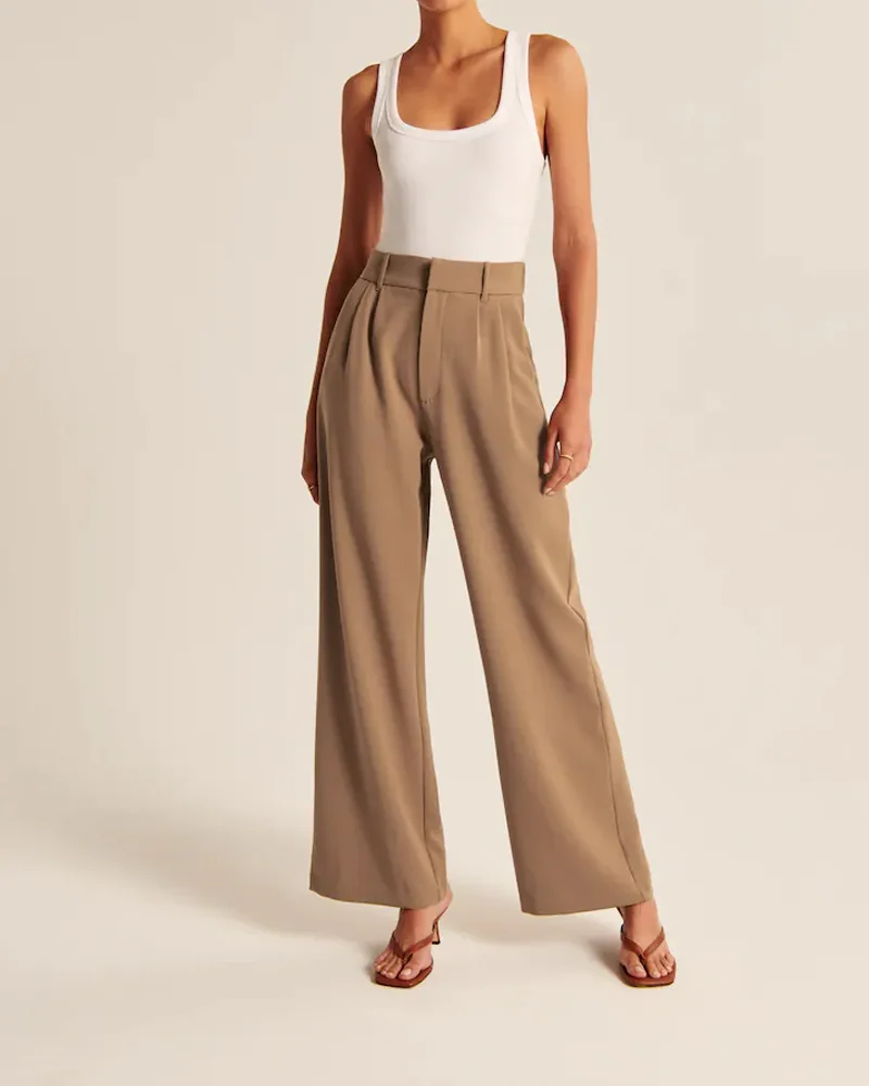 High Waist Tailored Wide Leg Pants 