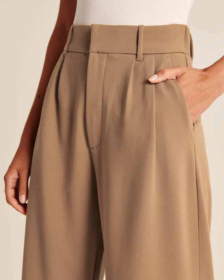 High Waist Tailored Wide Leg Pants 