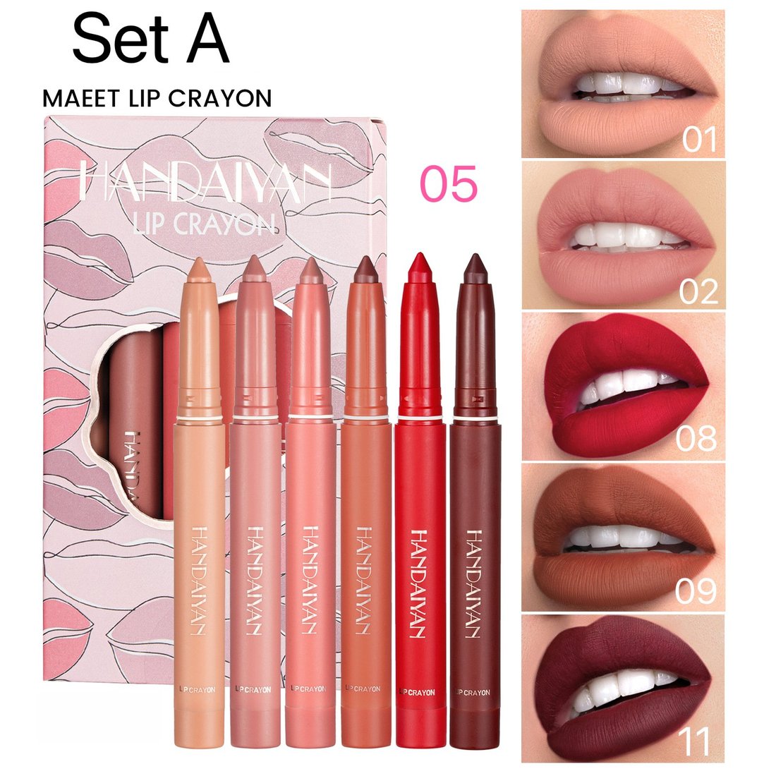 Last Day 49% OFF - 12 Color HANDAIYAN Rotating Sharpenable Matte Lipstick Pencils