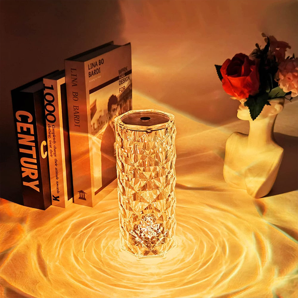 Olqea - Touching Control Rose Crystal Lamp