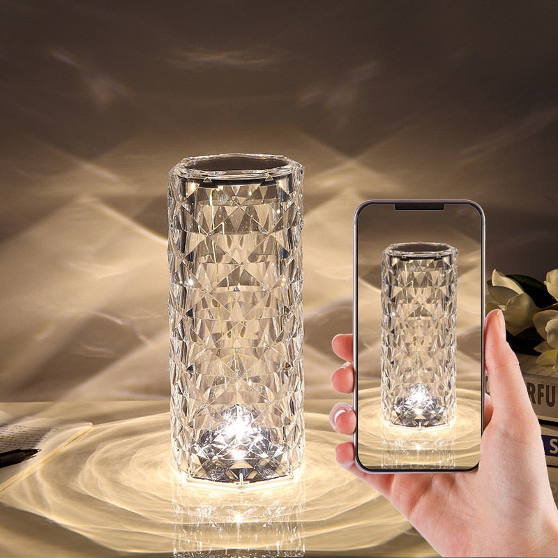 Olqea - Touching Control Rose Crystal Lamp