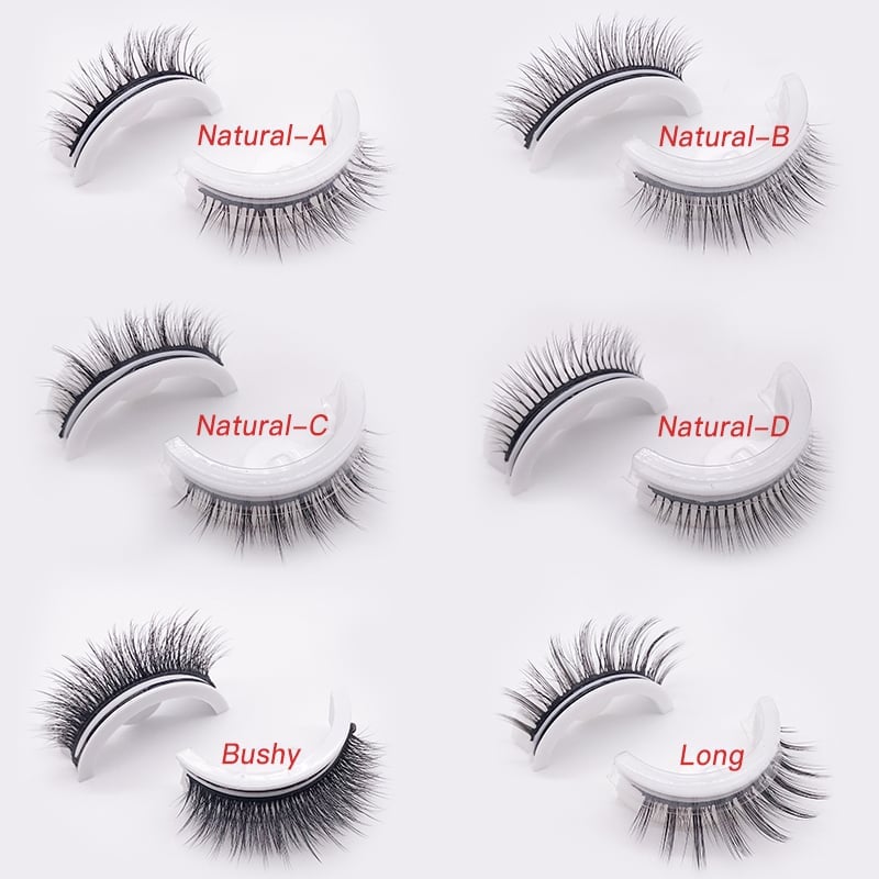 Reusable self-adhesive false eyelashes