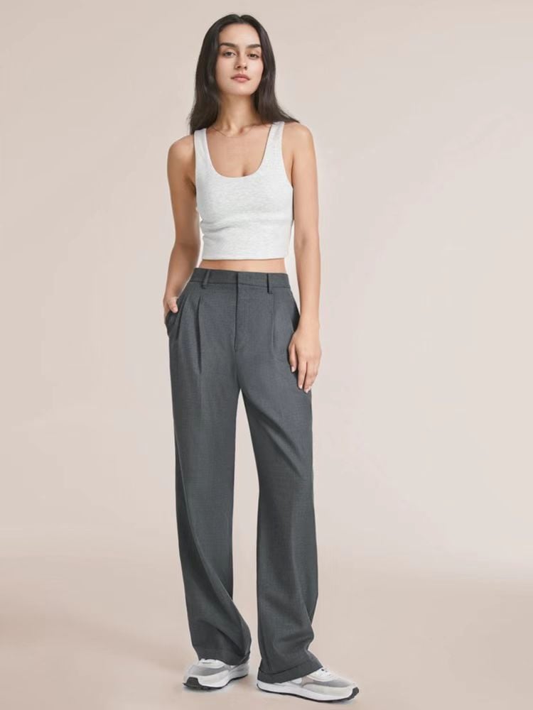 49% OFF - HIGH WAIST TAILORED WIDE LEG PANTS