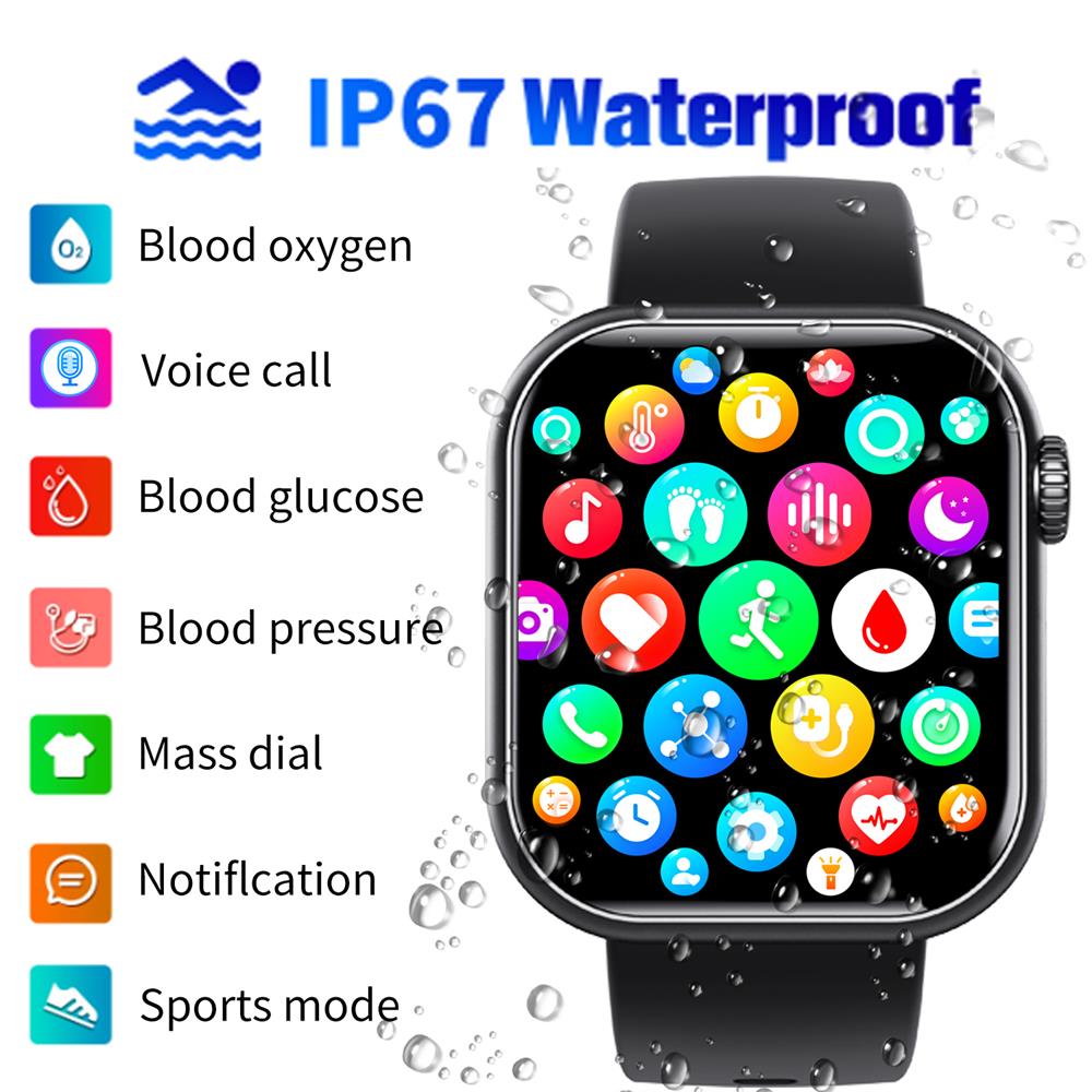 Bearscome BCF57 Blood Sugar Blood Pressure Heart Rate Blood oxygen Sleep Monitoring Waterproof Smartwatch