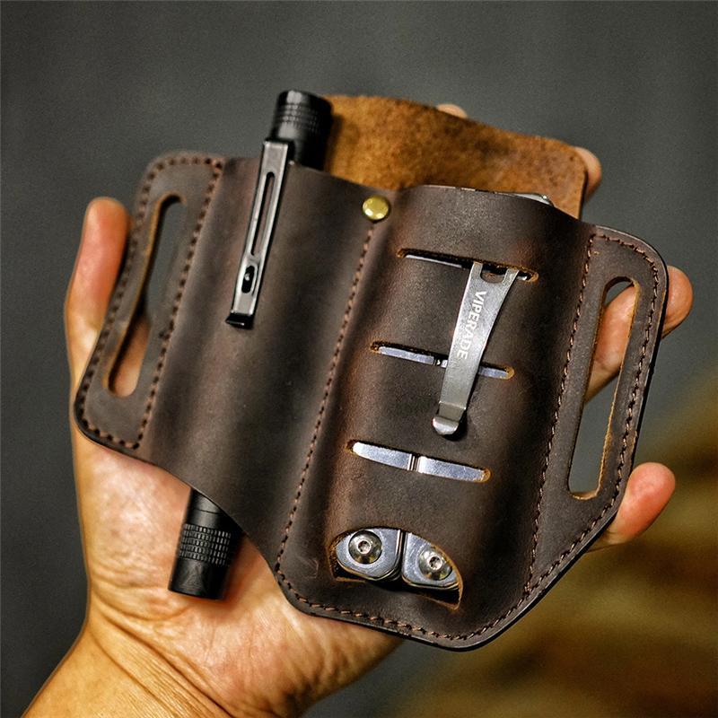 Genuine EDC Leather Phone Holder Phone Case Waist Belt Bag