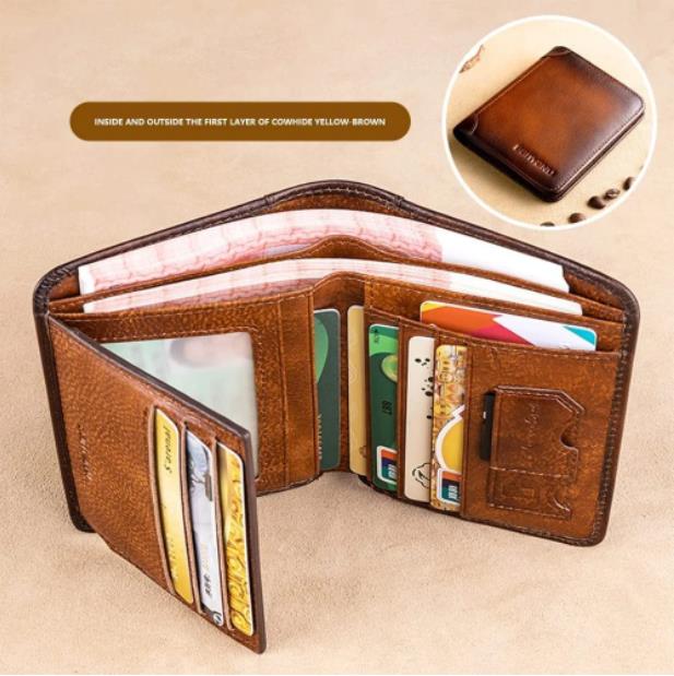 Last Day 49% OFF - Multi-functional RFID Blocking Waterproof Durable Genuine Leather Wallet