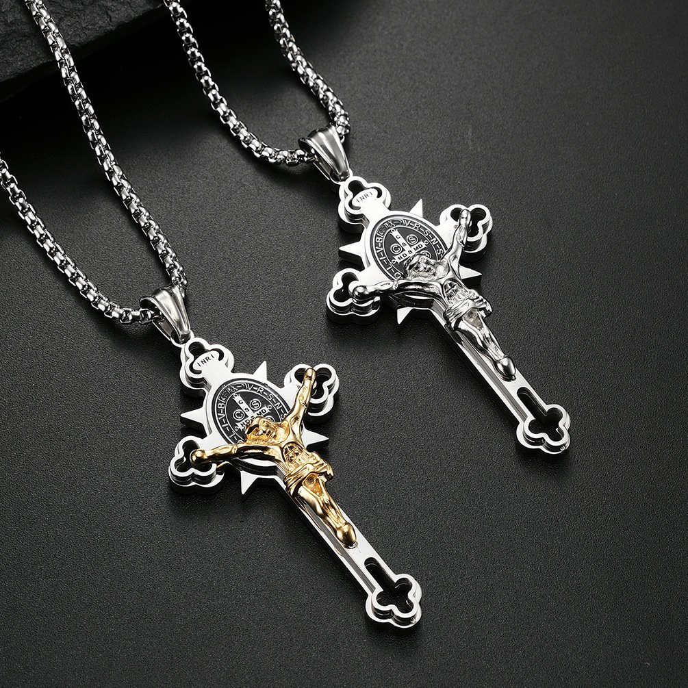 LAST DAY 49% OFF – ST.Benedict Protection Cross Power Pendant Necklace