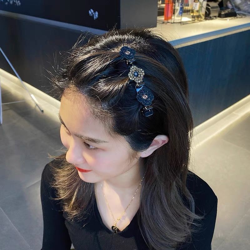 (LAST DAY 50% OFF) Sparkling Crystal Stone Braided Hair Clips