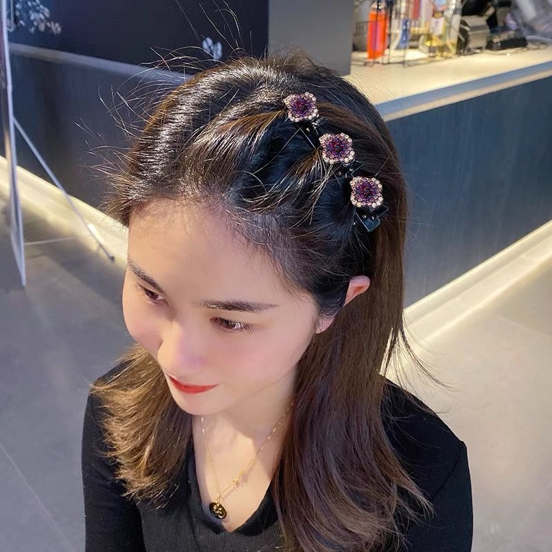 (LAST DAY 50% OFF) Sparkling Crystal Stone Braided Hair Clips