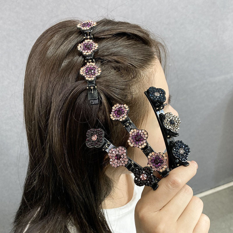 (LAST DAY 50% OFF) Sparkling Crystal Stone Braided Hair Clips