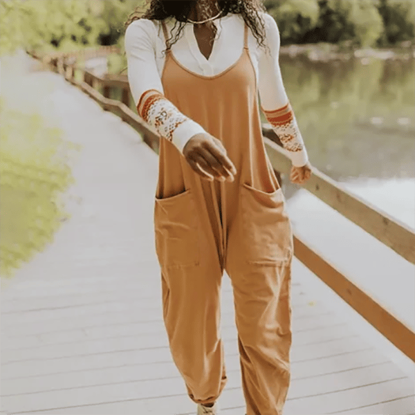 LAST DAY 70% OFF-Wide Leg Jumpsuit with Pockets