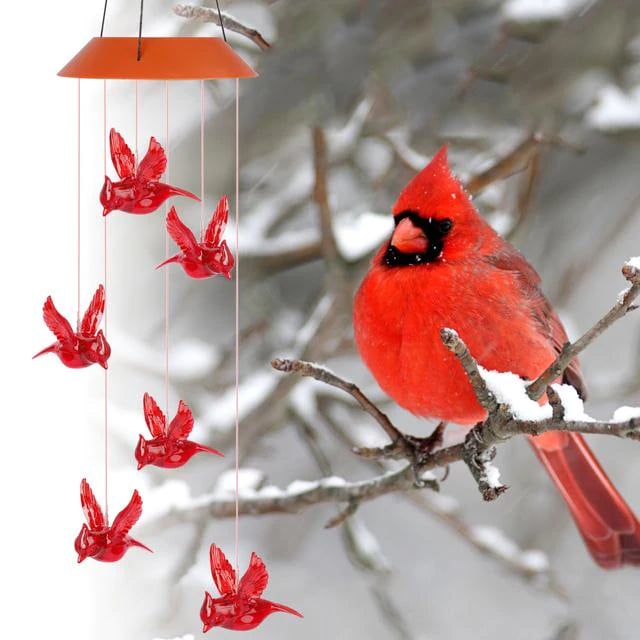 Last Day 75% OFF - Solar Cardinal Wind Chime Light