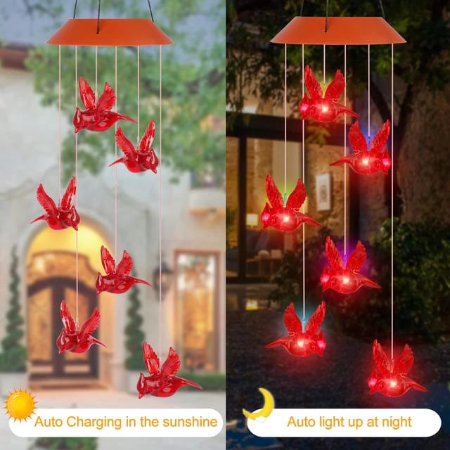 Last Day 75% OFF – Solar Cardinal Wind Chime Light