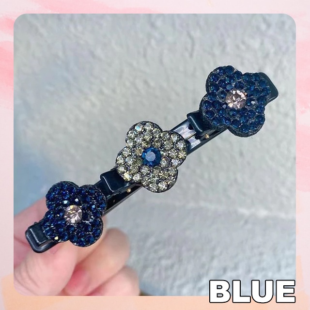 Sparkling Crystal Stone Braided Hair Clips