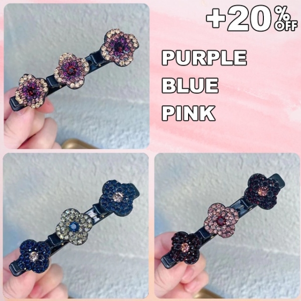 Sparkling Crystal Stone Braided Hair Clips