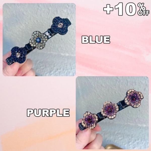 Sparkling Crystal Stone Braided Hair Clips