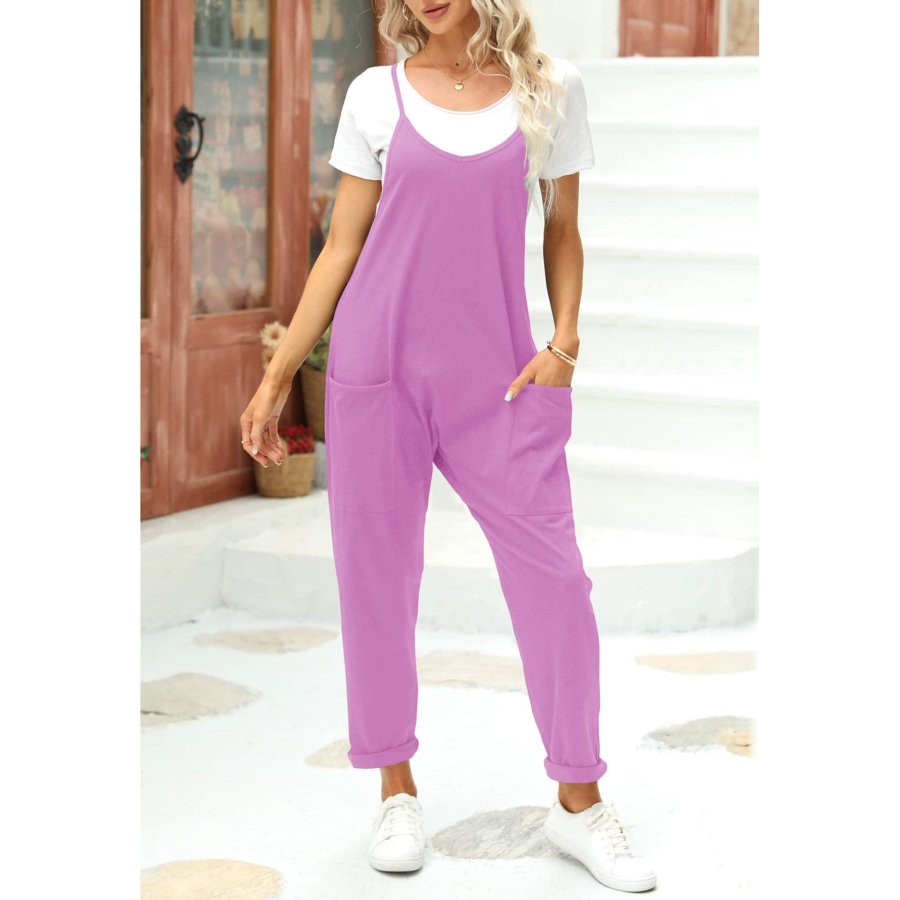 Womens Casual Wide-Leg Jumpsuit